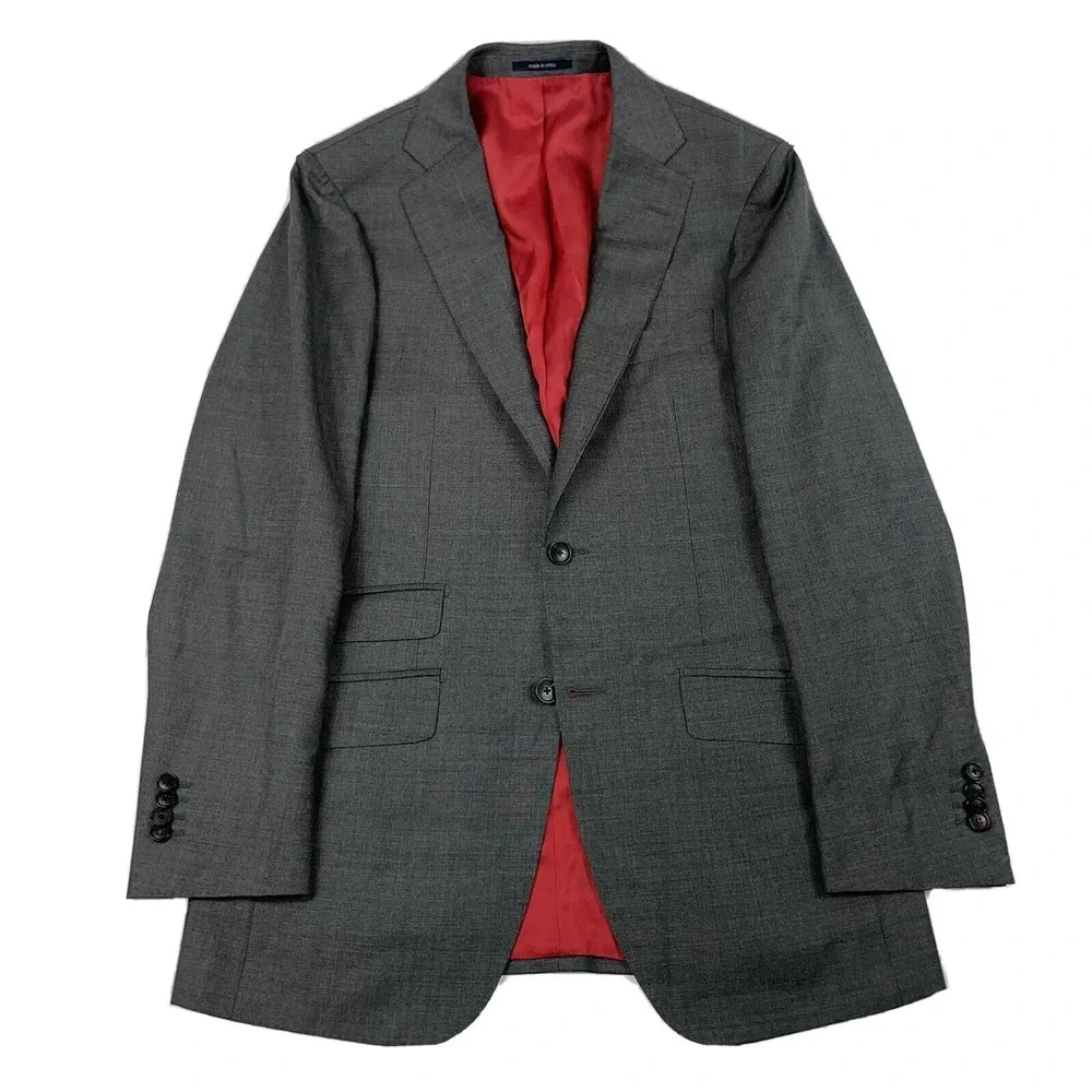 Suit Supply Sienna Gray Nailhead Vitale Barberis Wool Mens Blazer Size 38L